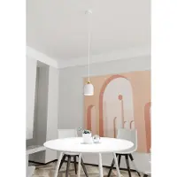 Emibig Hängelampe TARGET, weiß-gold, 1xE27, 20W, Metall, Maße: 140x11x11cm, IP20,