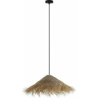 REALITY IMPORT Hängeleuchte Cosma, braun, 1xE27, 40W, Rattan/Stroh, Maße: 120x62x62cm, IP20, Marke: Reality