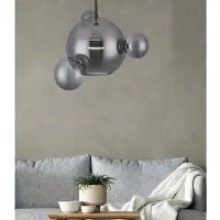 REALITY IMPORT Hängeleuchte LED Multiverse, schwarz, 10W, neutralweiß, 800lm, Glas, Abmessungen: 120x43x43cm, IP20, Reality