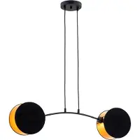 Emibig Hängeleuchte MOTIF 2 BLACK/GOLD schwarz 2xE14 15W Stahl Lighting