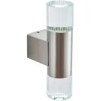 ENDON Außenleuchte LED, Kristallgläser, GRANT, verchromt-silberfarben, 0,8W, kaltweiß, 110lm, Metall, Abmessungen: 23x6x11cm, IP44,