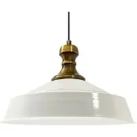 Bamyum Pendelleuchte Metall Ø41 cm, Weiß innen weiß, E27, Vintage Lampe
