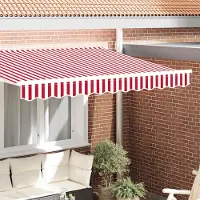 Syfax Ersatzvolant für Markise für 2,5 m Rot-Weiß gestreift Polyester