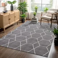 Sanat Teppich "Trellis, auch als Läufer und Rund", grau, B:160cm H:10mm L:230cm, Kunstfaser, Teppiche, Teppich, Kurzflor, skandi, boho, große Farbauswahl, alle Räume