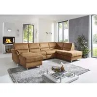 Die Planbar Wohnlandschaft "ZE-EM16033 U-Form, Breite 316 cm", deluxe zimt, B:316cm T:203cm, 100% Polyester, Sofas, Wohnlandschaft, wahlweise mit Kopfstützen und echt bezogenem Rücken