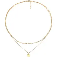 Elli Silberkette "Halskette Layer Plättchen Gliederkette 925 Silber" Gr. 42, gold, Halsketten, Damen, Silber 925 (Sterlingsilber), Silberkette