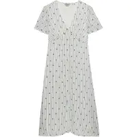 Superdry für Damen. W8012077A Beigefarbenes Midi-Teekleid mit Print (XXS), Lässig, Viskose, Kurzarm