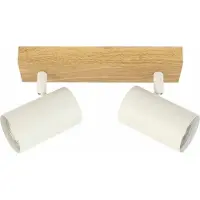 REALITY IMPORT Deckenleuchte Quentin, helles Holz/weiß, 2xGU10, 15W, Metall, Abmessungen: 12x26x6 cm, IP20, Marke: Reality