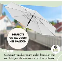 OEM Runder Balkon-Schirm 200cm dunkelgrau kantelbar