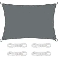 Markenlos Sonnenschirm 2 x 3 m - UV-Schutz - Grau - Balkon & Garten - Kein Bohren