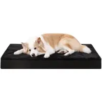 OEM Orthopädisches Hundebett, waschbares Kissen, weich, 90x55cm, schwarz