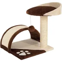OEM Kleine Katzenliege 43cm hoch braun/beige Plüsch