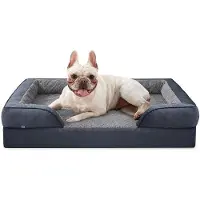 OEM Orthopädisches Hundebett, grau, 71x58x16cm, eiförmig, Antirutsch