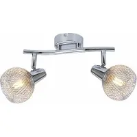 REALITY IMPORT Deckenleuchte Loretto, verchromt, 2xE14, 40W, Metall, Abmessungen: 17x25x10cm, IP20, Marke: Reality