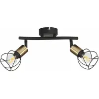 REALITY IMPORT Deckenleuchte Mahavi, schwarz-gold, 2xE14, 40W, Metall, Abmessungen: 15,5x25x9 cm, IP20, Marke: Reality