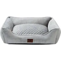 OEM Hundebett für kleine Tiere, waschbar, weich, grau, 55 x 45 x 16 cm