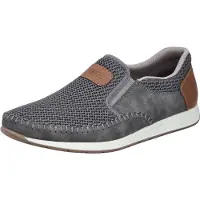 Rieker Herren Slipper Halbschuh Mesh Gummizug 11954, Größe:45 EU, Farbe:Grau