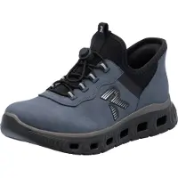Rieker Slip-On Sneaker "Ready2GO", Damen, Gr. 42, Textil, schwarz (blau, schwarz), Lederimitat, Textil, Schuhe Slip-On Sneaker, Schlupfschuh, Halbschuh, Freizeitsneaker mit Schnellverschluss