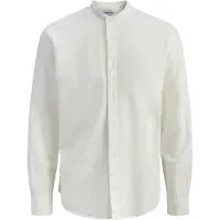 Jack & jones Langarmhemd "JJEBREEZE LINEN BLEND BAND SHIRT L PLS" mit Stehkragen