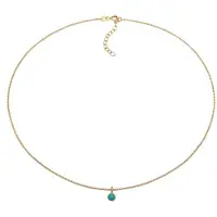 Elli Choker "Halskette Choker Solitär Howlith Türkis 925 Silber" Gr. 36, gold, Halsketten, Damen, mit Steinen, Silber 925 (Sterlingsilber), Choker