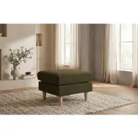 Home affaire Polsterhocker "Arellano, Breite 63 cm", olive, B:63cm H:47cm T:63cm, 100% Polyester, Hocker, Polsterhocker, klassisches Design, mit Massivholzfüßen, Webstoff fein, Chenille