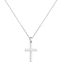 Elli Kette mit Anhänger "Halskette Kreuz Symbol Strukturiert 925 Silber" Gr. 45, silber, Halsketten, Damen, ohne Stein, Silber 925 (Sterlingsilber), Kette mit Anhänger
