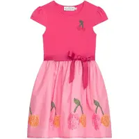 DANAMADE Sommerkleid "Dresses DKIM", Mädchen, Gr. 122, pink, Oberteil: 95% Baumwolle, 5% Elasthan. Rock: 100% Polyester. Futter: 100% Polyester, Kleider Sommerkleid