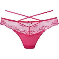 LASCANA Tanga , Damen, Gr. 36/38, Spitze, pink, Spitze, Obermaterial: 87% Polyamid, 13% Elasthan, Unterhosen Tanga, mit verführerischem Bändchen