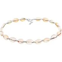Elli Kette mit Anhänger "Halskette Choker Kauri Muscheln Beach 925 Silber vergoldet" Gr. 36, silber, Halsketten, Damen, ohne Stein, Silber 925 (Sterlingsilber), Kette mit Anhänger