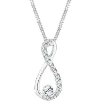 Elli Silberkette "Halskette Infinity Unendlichkeit 925 Silber, mit Kristallen von Swarovski" Gr. 45, silber, Halsketten, Damen, Silber 925 (Sterlingsilber), Silberkette