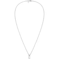 KUZZOI Kette mit Anhänger "Halskette Topas Rechteck Weiß 925 Sterling Silber" Gr. 50, silber, Halsketten, Herren, ohne Stein, Silber 925 (Sterlingsilber), Kette mit Anhänger