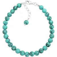 Elli Armband Türkiser Howlit Kugel Boho 925 Sterling Silber Elli Türkis
