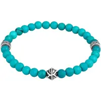 KUZZOI Armband Herren Perlenarmband Howlith Türkis 925Er Silber Kuzzoi Türkis