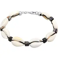 KUZZOI Armkette "Armband Kauri Muschel Beach Surfer Festival 925 Silber" Gr. 190, silber, Armbänder, Herren, 190, Silber 925 (Sterlingsilber), Armkette