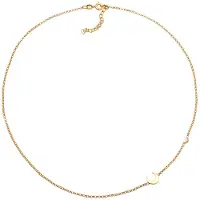 Elli Silberkette "Halskette Halbmond Astro Mondstein 925 Silber" Gr. 40, gold, Halsketten, Damen, mit Stein, Silber 925 (Sterlingsilber), Silberkette