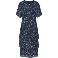 Goldner Sommerkleid mit Tupfen-Muster in marine / gemustert | Gr.: 42