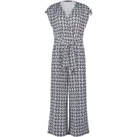 Betty Barclay Jumpsuit "Jumpsuit mit Eingrifftaschen", Damen, Gr. 46, EURO, blau (dunkelblau, weiß), Obermaterial: 95% Polyester PES. 5% Elasthan EL., Overalls Jumpsuit