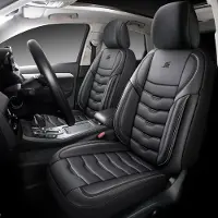 Auto Interieur Meester Autositzebezüge für Nissan Leaf 2 | Komplettes Set | AID Serie | Schwarzes Kunstleder