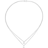 Elli Silberkette "Halskette Layer Plättchen Kristall 925 Silber" Gr. 40, silber, Halsketten, Damen, 40, Silber 925 (Sterlingsilber), Silberkette