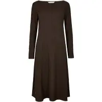 Apricot Midikleid "Midi-Kleid", Damen, Gr. M (38), N-Gr, braun, Strick, Obermaterial: 98% Polyester PES. 2% Elasthan EL., uni, U-Boot-Ausschnitt, Kleider Midikleid, aus strukturiertem Jersey