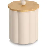 Zeller Vorratsdose mit Bambusdeckel, 1000 ml, Metall,, Eisen/Bambus, beige, ca. Ø 12,2 x 16,5 cm