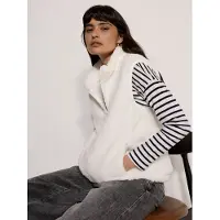 Apricot Strickjacke "Fleeceweste", Damen, Gr. L (40), beige (creme), gewebt, Obermaterial: 100% Polyester PES., uni, Strickjacken Strickjacke, mit durchgehendem Reißverschluss