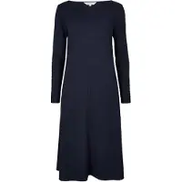 Apricot Midikleid "Midi-Kleid", Damen, Gr. L (40), N-Gr, blau (navy), Strick, Obermaterial: 98% Polyester PES. 2% Elasthan EL., uni, U-Boot-Ausschnitt, Kleider Midikleid, aus strukturiertem Jersey