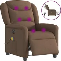 Syfax Massagesessel Elektrisch Braun Stoff