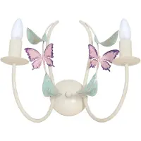 Luminex Wandlampe Summer, weiß/grün/rosa, Breite 25 cm, Stahl, 2-flg