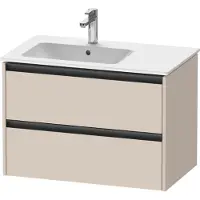 Duravit Ketho.2 Waschtischunterbau wandhängend, 2 Schubkästen, 810x549x480mm, für ME by Starck Beckenposition links 234583, K25267083830000, Farbe: Taupe Supermatt Dekor
