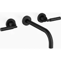 Dornbracht TARA Waschtisch-Wandbatterie ohne Ablaufgarnitur, Ausladung 240mm, 36717882-33, Farbe: Schwarz Matt