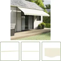 The Living Store Markisenvolant Creme Gestreift 4,5 m