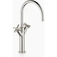 Dornbracht TARA Waschtisch-Einlochbatterie mit erhötem Standfuß ohne Ablaufgarnitur, Ausladung 200mm, 22533892-06, Farbe: Platin Matt