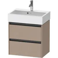 Duravit Ketho.2 Waschtischunterbau wandhängend, Compact, 584x549x390mm, für Vero Air 236860, 2 Schubkästen, K25273075750000, Farbe: Leinen Matt Dekor